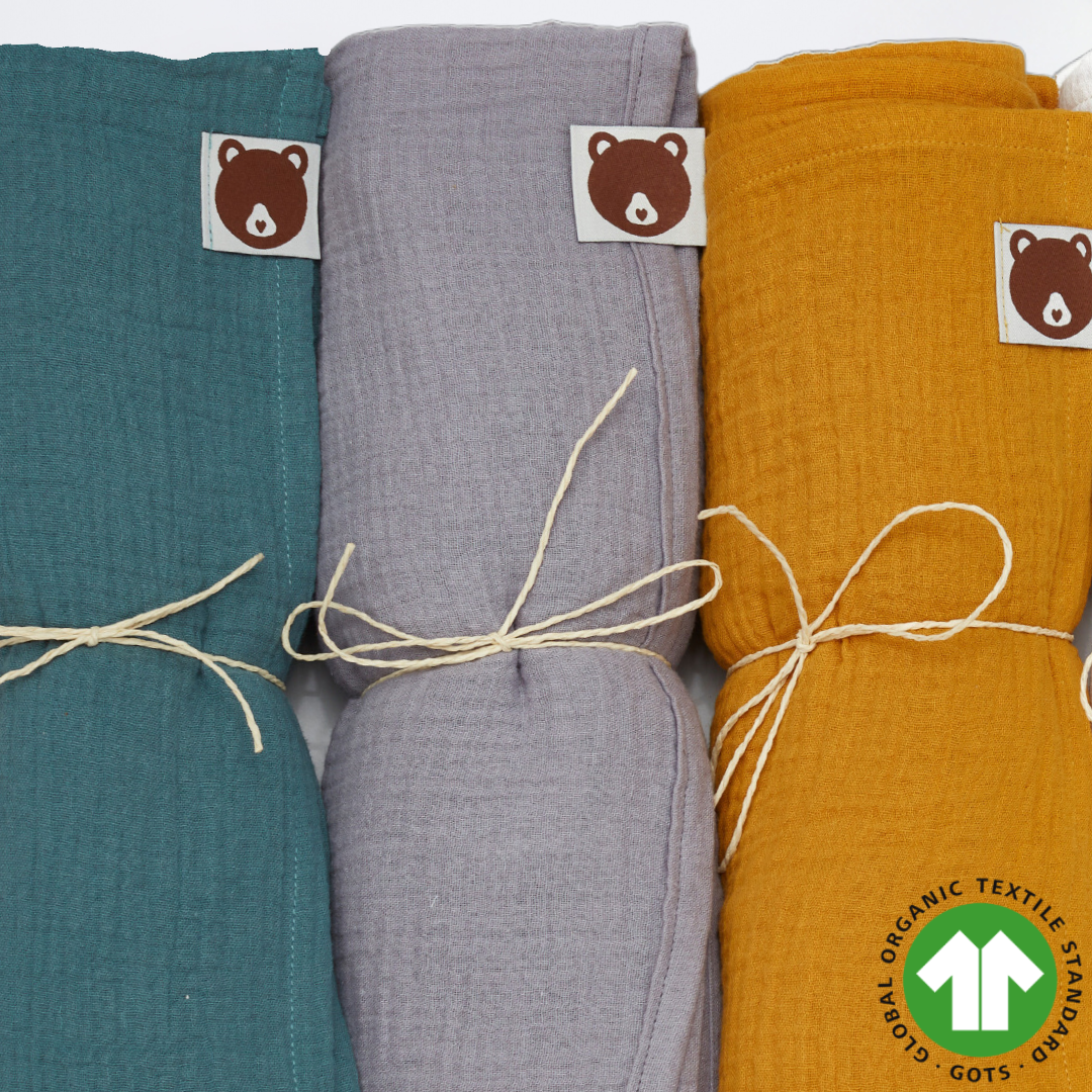 Honigbär|Pucktuch|Bio-Musselin|GOTS-zertifiziert|viele Farben|Baby Einschlafhilfe|Neugeborene|Krabbeldecke|Schmusetuch