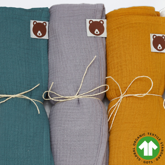 Honigbär|Pucktuch|Bio-Musselin|GOTS-zertifiziert|viele Farben|Baby Einschlafhilfe|Neugeborene|Krabbeldecke|Schmusetuch