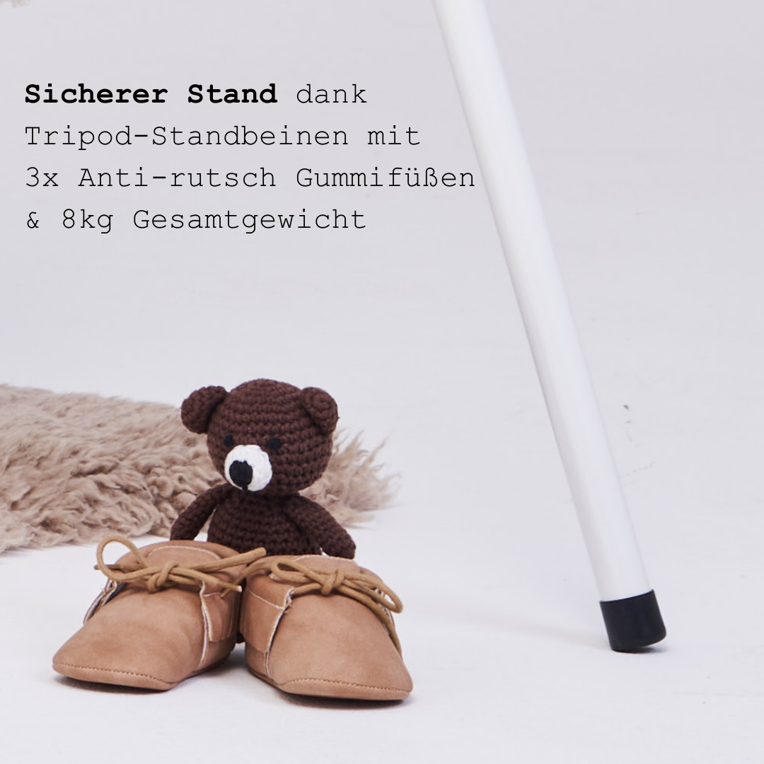 Honigbär Gestell für Federwiegen – TÜV-geprüft, pulverbeschichtet & belastbar bis 40 kg | Babyhängematte & Schaukelbett | kompatibel mit Swing2Sleep, Moonboon, NONOMO, Wunderwiege, Membantu, Lottili | platzsparend & günstigstes Gestell Deutschlands