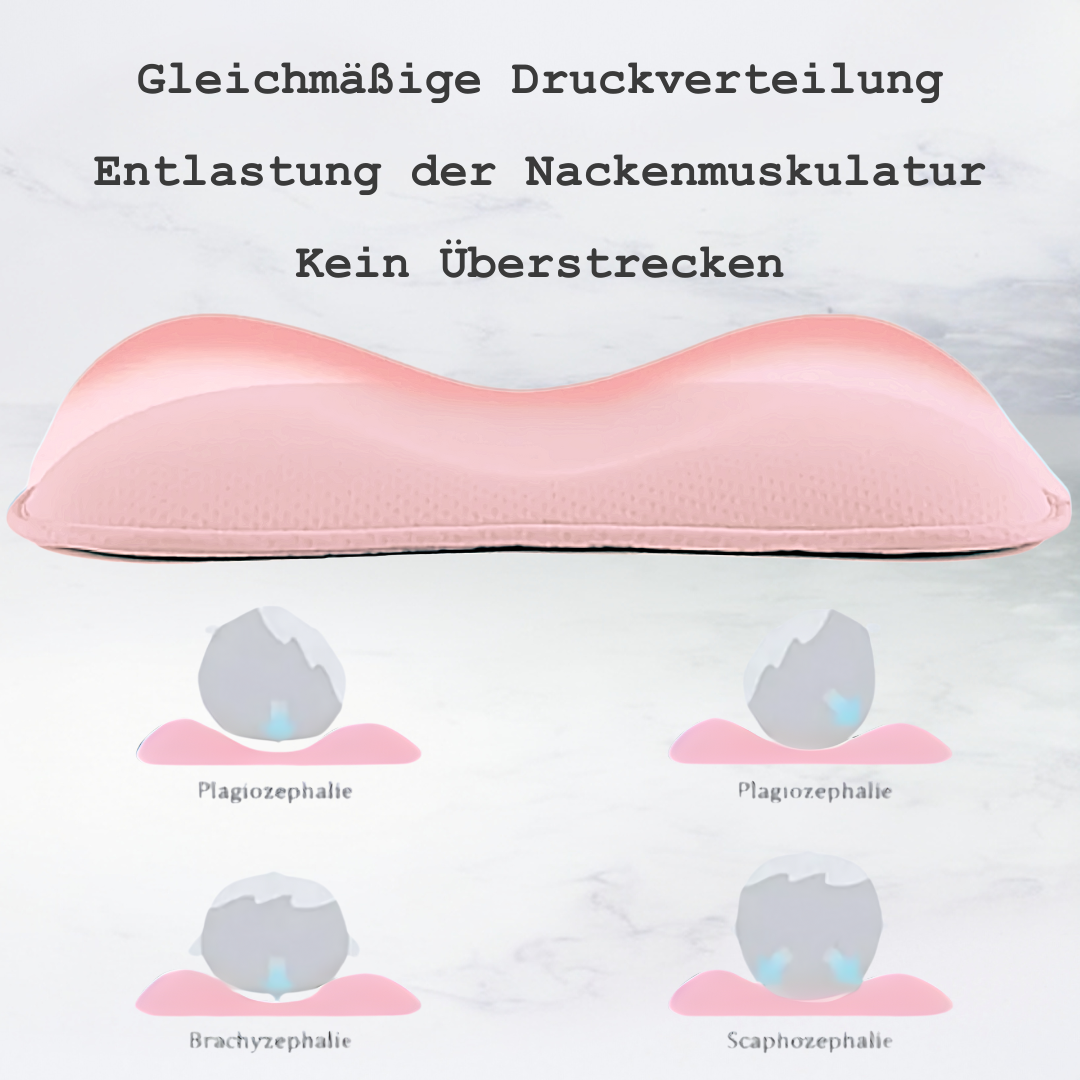 Honigbär umweltfreundliches Babykissen gegen Plattkopf und Kopfverformung (Rosa) | 0-12 Monate | zertifiziert & geprüft | Hebammen empfehlen | Prävention | Kliniktasche |Neugeboren | Geburtsvorbereitung | unterstützend zu Osteopathie & Kinderphysiotherapi