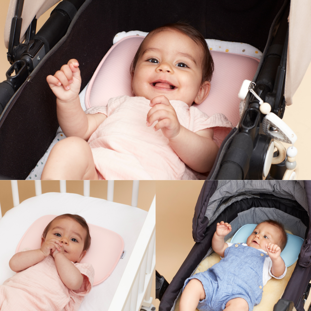 Honigbär umweltfreundliches Babykissen gegen Plattkopf und Kopfverformung (Weiß)