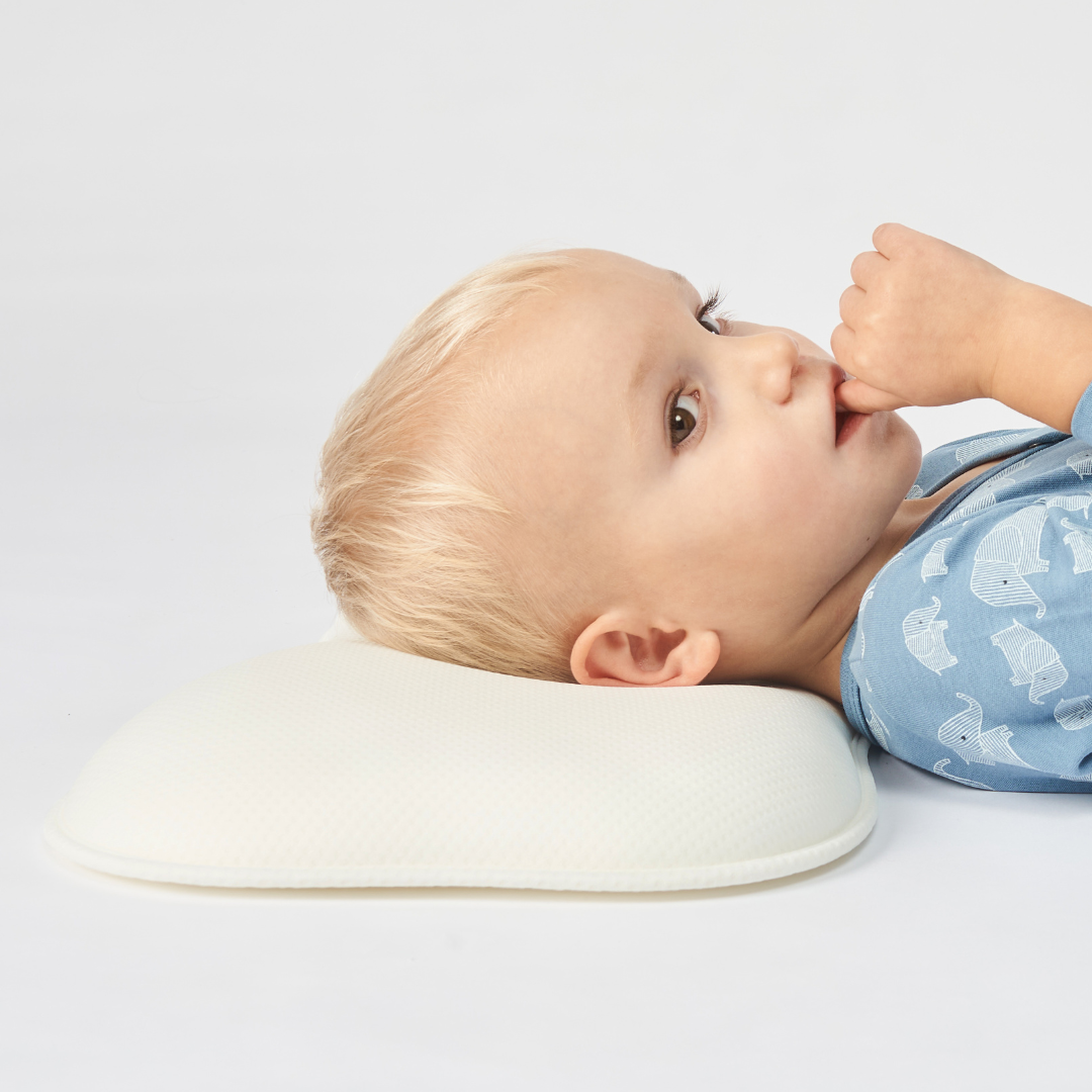 Honigbär umweltfreundliches MAXI Kopfkissen für Babys und Kleinkinder (weiß) | 0-36 Monate